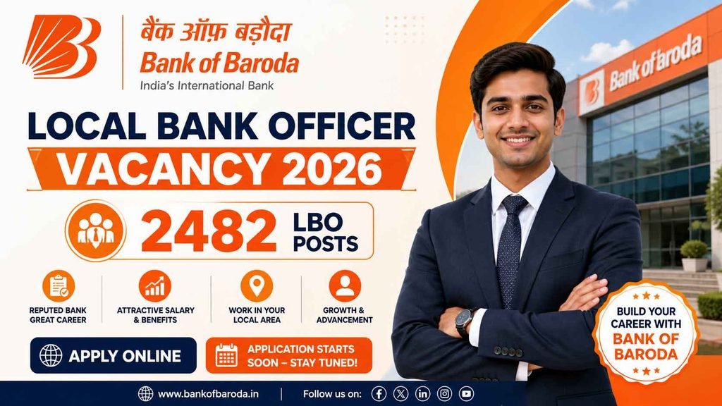 Bank of Baroda Local Bank Officer Vacancy 2026 - Apply Online for 2482 LBO Posts
